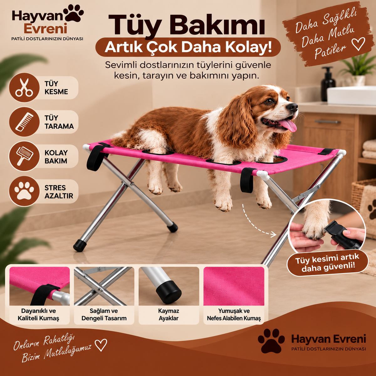 Hayvan Evreni Evcil Hayvan Bakım Sehpası