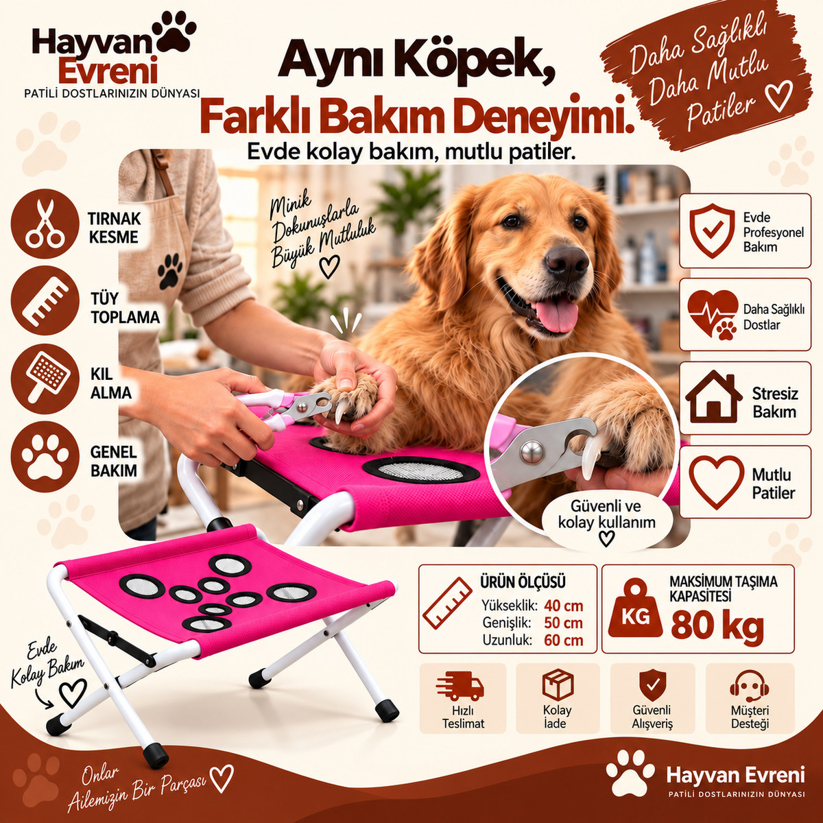 Hayvan Evreni Evcil Hayvan Bakım Sehpası